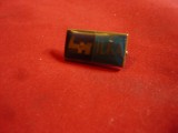 Insigna veche -Combinat ILKA - Dresda DDR ,metal si email ,L=2cm