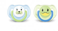 Set suzete ortodontice din silicon Philips AVENT Classic 6-18 luni SCF182/24V, Albastru-Verde foto