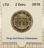 Lituania 2 euro 2018 - Song and Dance - UNC in cartonas personalizat - B121