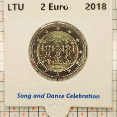 Lituania 2 euro 2018 - Song and Dance - UNC in cartonas personalizat - B121