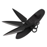 Cumpara ieftin Set 3 cutite de aruncat IdeallStore&reg;, Giant Kunai, 23 cm, negru, husa inclusa