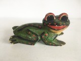 Cumpara ieftin * Broasca / broscuta de lemn, figurina veche decor, anii 50-60, 15 cm