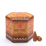 Conuri parfumate HEM Musk, backflow , fum greu