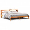 Gossi cadru de pat cu tablie, maro ceruit, 200x200 cm, lemn masiv pin