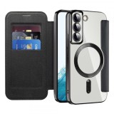Husa MagSafe pentru Samsung Galaxy S22 5G S901, Techsuit, SmartMag Book, Neagra