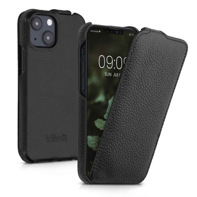 Husa pentru Apple iPhone 13 Mini, Piele naturala, Negru, 56409.01, kalibri foto
