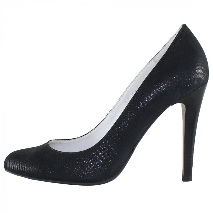 Pantofi cu toc dama piele naturala - Saccio negru - Marimea 39