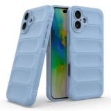 Husa antisoc pentru iphone 16 plus, margini striate, magic shield, bleu