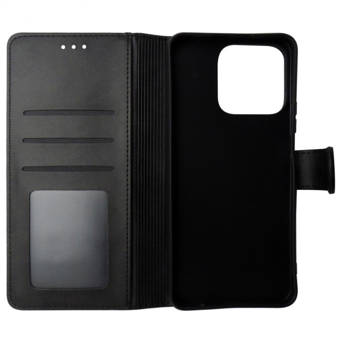 Husa tip carte cu stand si clapeta Techsuit neagra pentru Honor 200 Smart, X7c