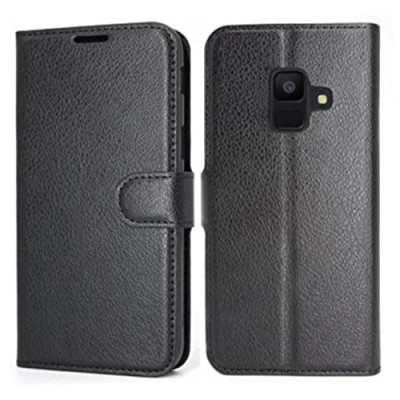 Husa Samsung A6 2018 a600 Wallet Case BeHello Negru foto