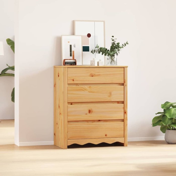 vidaXL Comodă cu Sertare Maro 76.5 x 40 x 91 cm Lemn masiv de pin