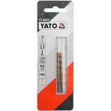 Yato YT-44633 - Set burghie metal HSS-TIN 2.5 mm tija cilindrica 2 bucati