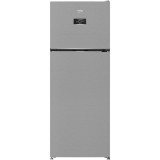 Frigider cu doua usi Beko B3RDNE504HXB, 477 l, No Frost, HarvestFresh, Display, AeroFlow, XXL Bottle holder, Clasa E, H 186,5 cm, Metal Look