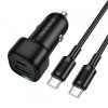 Incarcator Auto Cu Cablu USB-C Borofone BZ34B Cloud, 20W, 3A, 1 x USB-A - 1 x USB-C, Negru