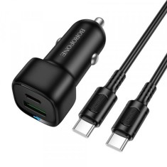 Incarcator Auto Cu Cablu USB-C Borofone BZ34B Cloud, 20W, 3A, 1 x USB-A - 1 x USB-C, Negru