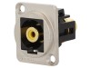 Conector adaptor RCA XLR CLIFF CP30232M Metal Montare Panou Argintiu 19x24mm