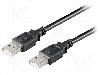 Cablu din ambele par&amp;#355;i, USB A mufa, USB 2.0, lungime 1.8m, negru, Goobay - 93593