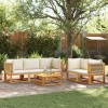 VidaXL Set canapele de grădină cu 6 piese, lemn de salc&acirc;m și fr&acirc;nghie 3278856