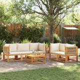 VidaXL Set canapele de grădină cu 6 piese, lemn de salc&acirc;m și fr&acirc;nghie 3278856