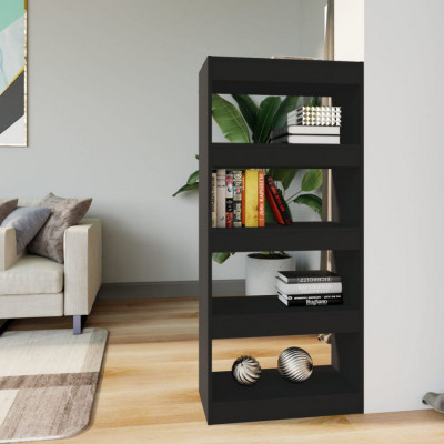 vidaXL Bibliotecă/Separator, negru, 60x30x135 cm, lemn prelucrat foto