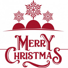 Sticker decorativ, Merry Christmas ,Rosu, 85 cm, 4896ST