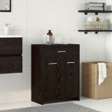 Cabinet de baie vidaXL Negru Stejar 60x33x80 cm Din lemn compus