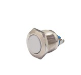 Buton push fara mentinere, 1A 250V AC, 19mm, IP65, metalic, 2 pini cu surub, FLM19-FS-2-XX000-S10M2