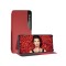 Husa tip carte compatibila xiaomi redmi 12 4g / 12 5g, stand view, red