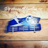 Suport medalii personalizat fotbal albastru 40 cm