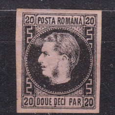 1867 - Carol I - Favoriti - 20 parale - hartie roz subtire - tip T5 - necirculat