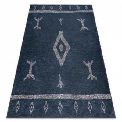 Covor ANTIKA 121 tek, aztec modern, lavabil - antracit, 80x150 cm foto