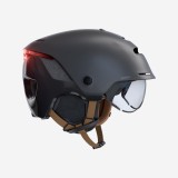Cască Ciclism Oraş 900 Vizieră și iluminat spate Negru, Btwin
