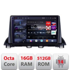 Navigatie Mazda 3 2014-2019 Edotec Kit-463 8 core QLED 2K 16+512 360 Android Waze USB Navigatie Internet Youtube Radio CarStore Technology