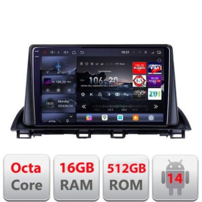 Navigatie Mazda 3 2014-2019 Edotec Kit-463 8 core QLED 2K 16+512 360 Android Waze USB Navigatie Internet Youtube Radio CarStore Technology foto