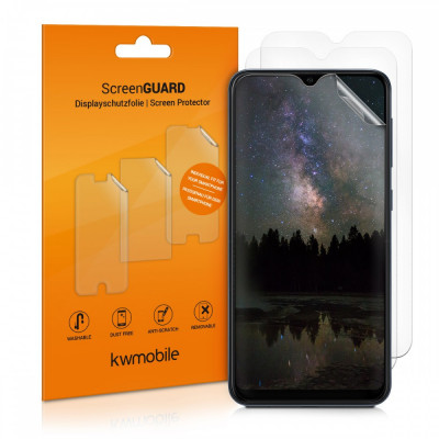 Set 3 folii de protectie pentru Samsung Galaxy A10, Kwmobile, Fata, Transparent, 49824.1 foto