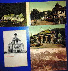Sinaia, Busteni, Rasnov - cinci carti postale necirculate 1904-1930 foto