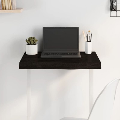 vidaXL Blat de masă gri 60x40x(2-6) cm, lemn masiv stejar tratat foto
