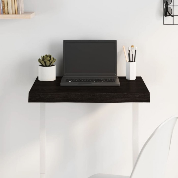 vidaXL Blat de masă gri 60x40x(2-6) cm, lemn masiv stejar tratat