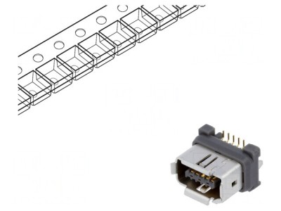 Conector ix Industrial SMT 10 PIN Aurit Tată foto
