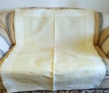 Fata de masa Vintage din In cu bordura cu model in tesatura- Verde Fistic