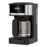 Cafetiera digitala Heinner HCM-DD900BKSS , 900 W, 1.8l capacitate, display digital cu control touch, tarie cafea ajustabila, Negru cu insertii inox