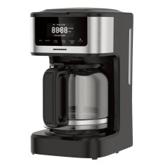 Cafetiera digitala Heinner HCM-DD900BKSS , 900 W, 1.8l capacitate, display digital cu control touch, tarie cafea ajustabila, Negru cu insertii inox