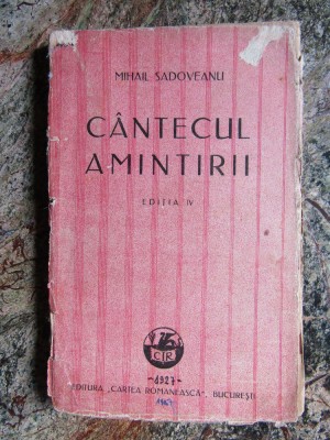 CANTECUL AMINTIRII Mihail Sadoveanu foto