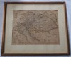 Harta Imperiului Austriac 1849, colorata manual , inramata