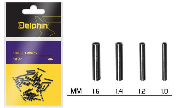 Delphin Single CRIMPS 40buc 1,0 mm