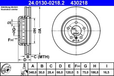 ATE 24.0130-0218.2 Disc frana