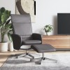 VidaXL Fotoliu rabatabil cu taburet, gri, piele ecologică 356647