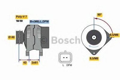 Generator / Alternator RENAULT MEGANE II (BM0/1, CM0/1) (2002 - 2011) BOSCH 0 986 080 330 foto