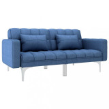 Canapea extensibilă, albastru, material textil, Canapele fixe, Din stofa, vidaXL