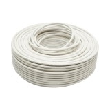 Cablu coaxial RG6 CCTV K-TEX 1mm CCA, ecranat, 75 Ohm, PVC alb 100m/rola
